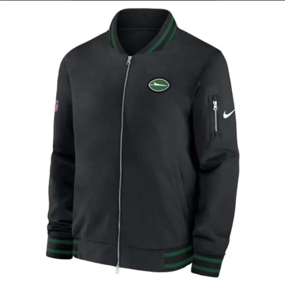 New York Jets Nike Women’s Black Bomber Jacket Sideline Wear - NWT
